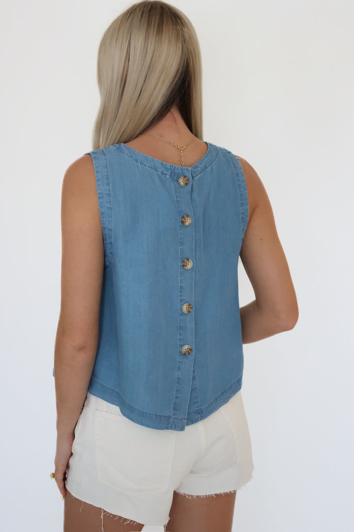 Preena Denim Top-( FINAL SALE)