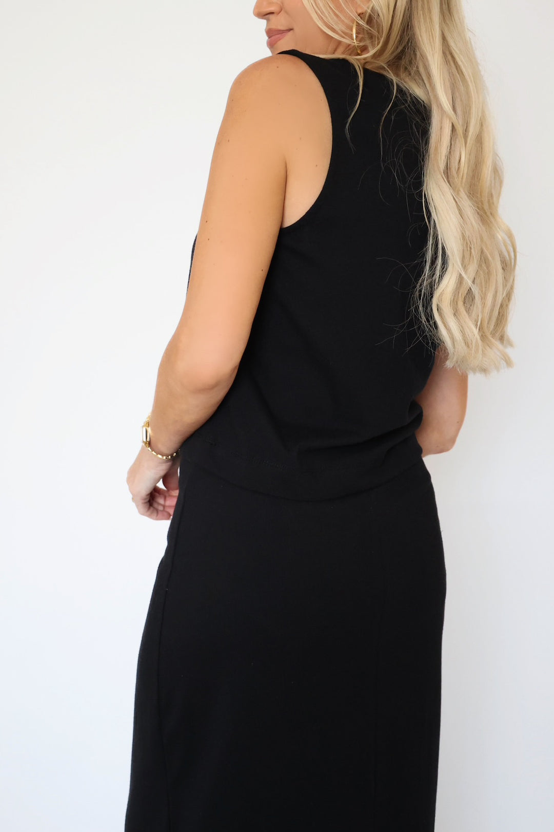 Sloane Jersey Muscle Tank - True Black(final sale)