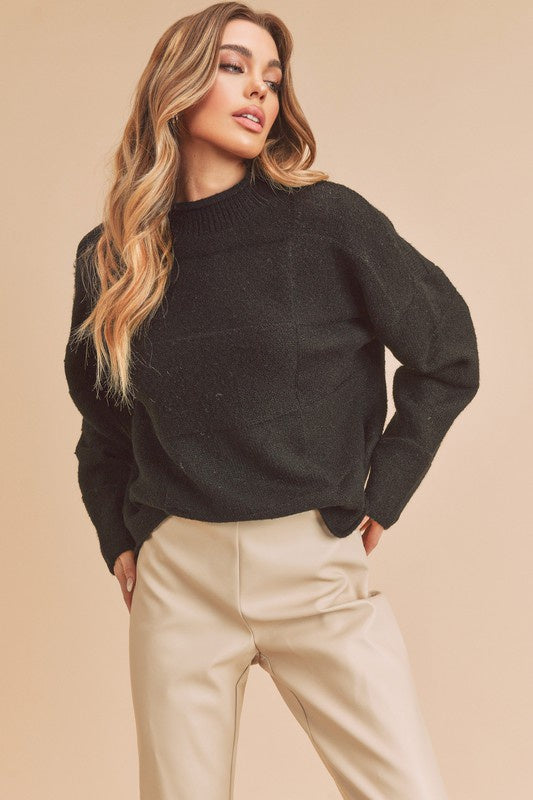 Ryleigh Mock Neck Sweater - Black (FINAL SALE)