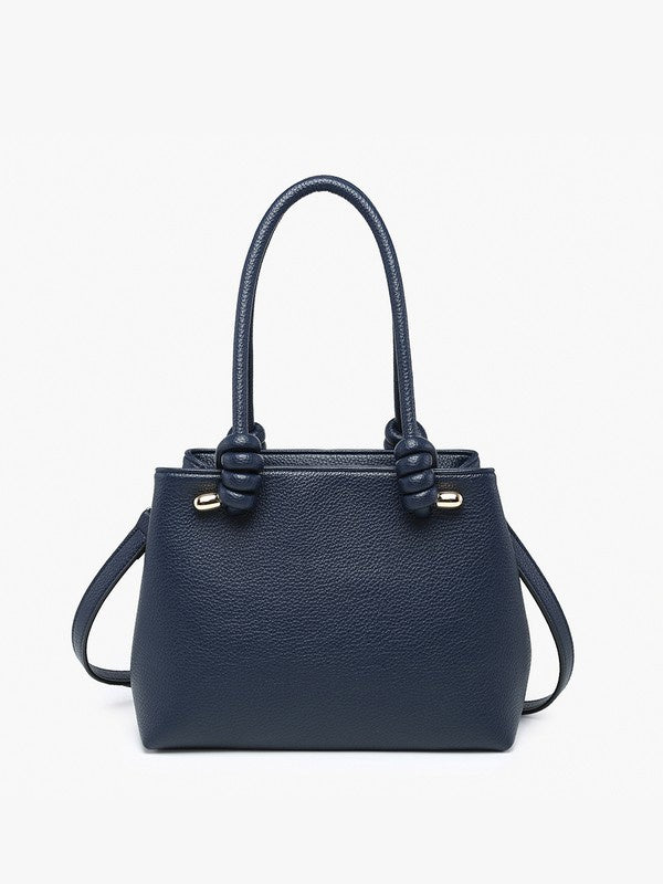 Blair Knotted Satchel - Navy