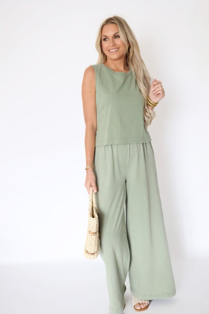 Scout Jersey Flare Pant - Avocado(final sale)