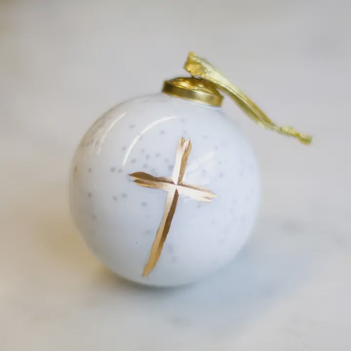 Cross Glass Ornament