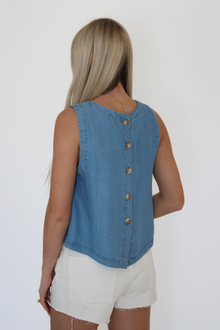 Preena Denim Top-( FINAL SALE)
