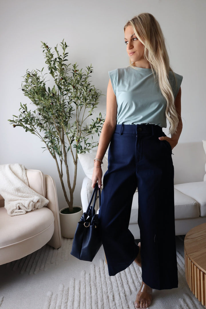 Blair Knotted Satchel - Navy