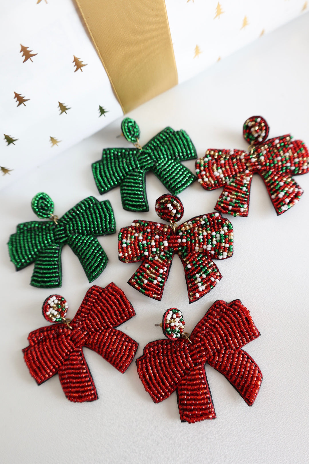 Merry Ribbon Beaded Earrings