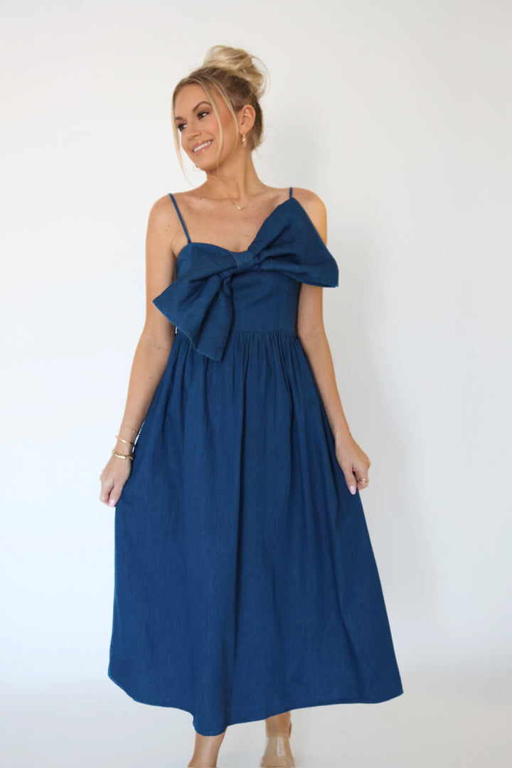 Miss Americana Bow Midi Dress (FINAL SALE)
