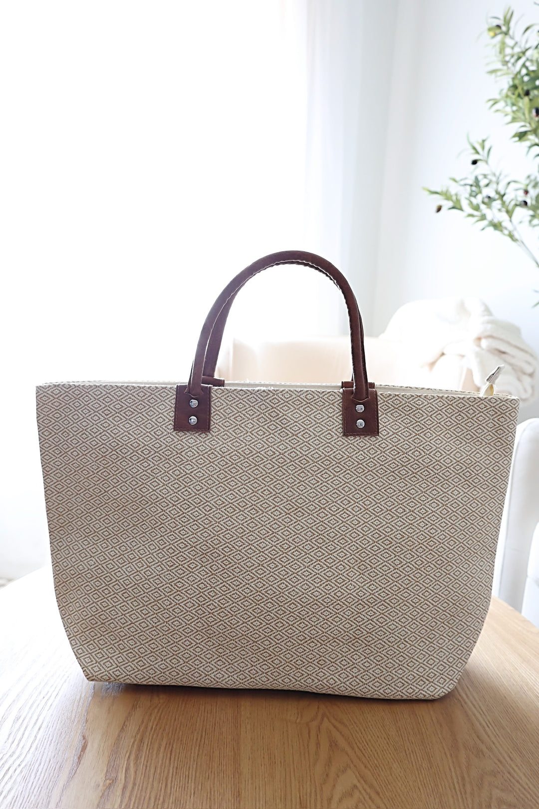 Hazel Straw Tote - Tan (FINAL SALE)