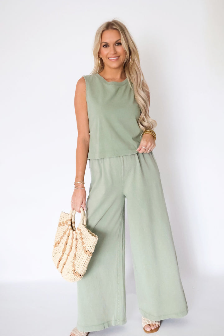 Scout Jersey Flare Pant - Avocado(final sale)