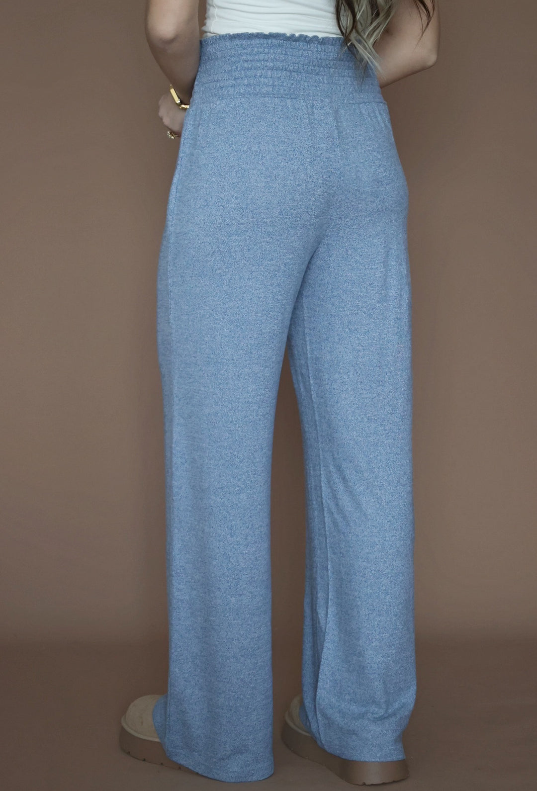 Dawn Smocked Pant- Blue Velvet