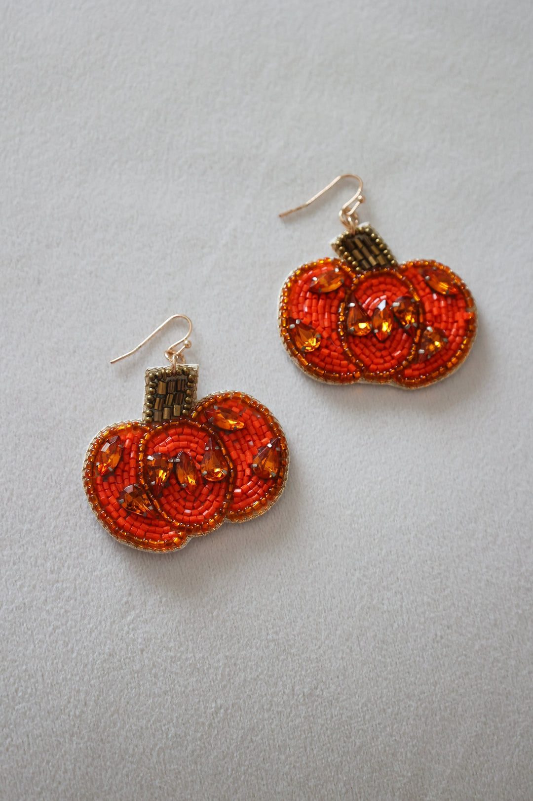 Beaded Jewel Pumpkin Earring
