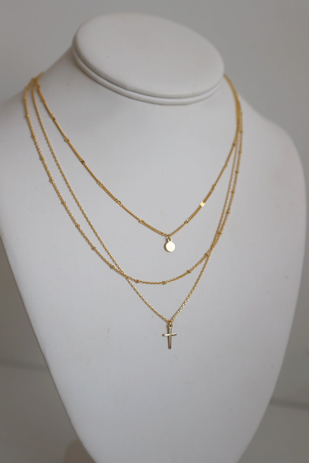 Three Layer Cross Necklace