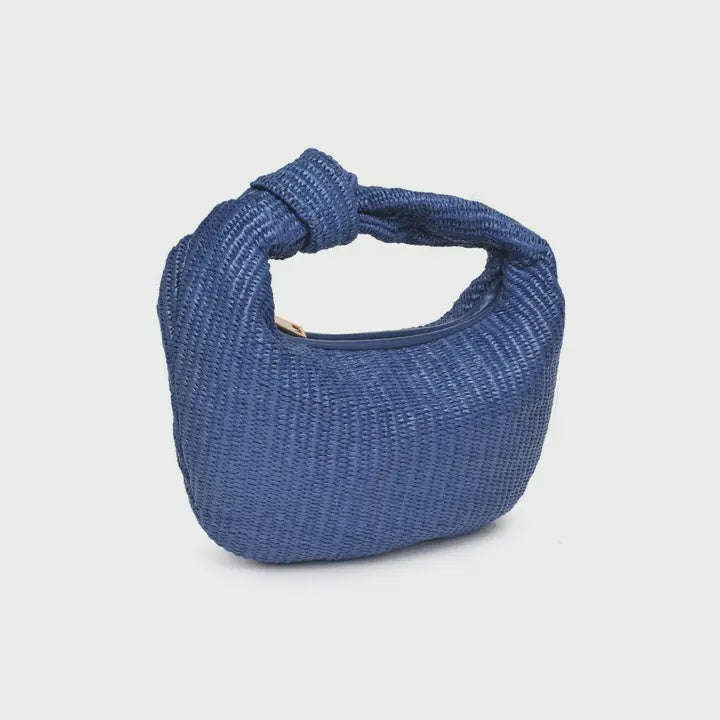 Tracy Straw Knot Clutch - Navy (FINAL SALE)