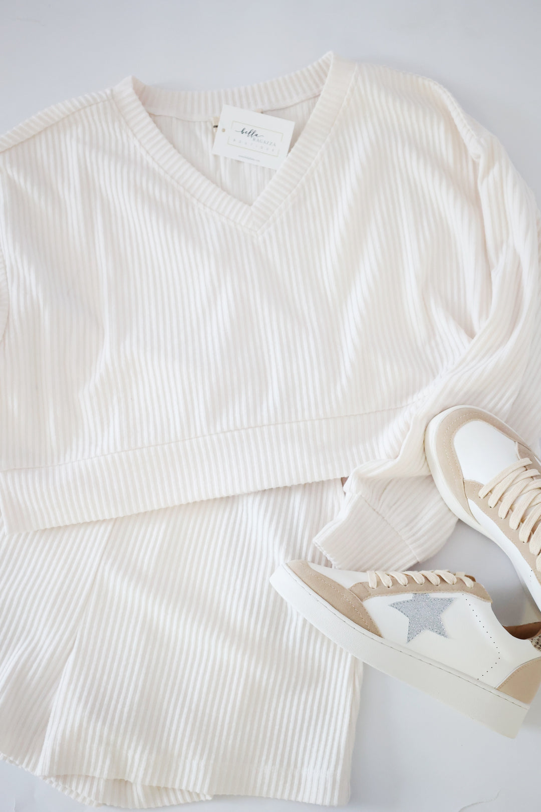 Softy Lounge Shorts- Ivory-(FINAL SALE)