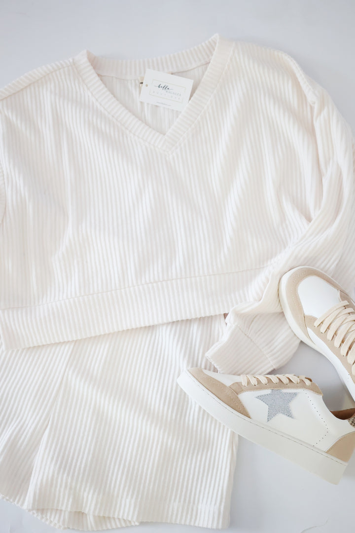 Softy Lounge Shorts- Ivory-(FINAL SALE)