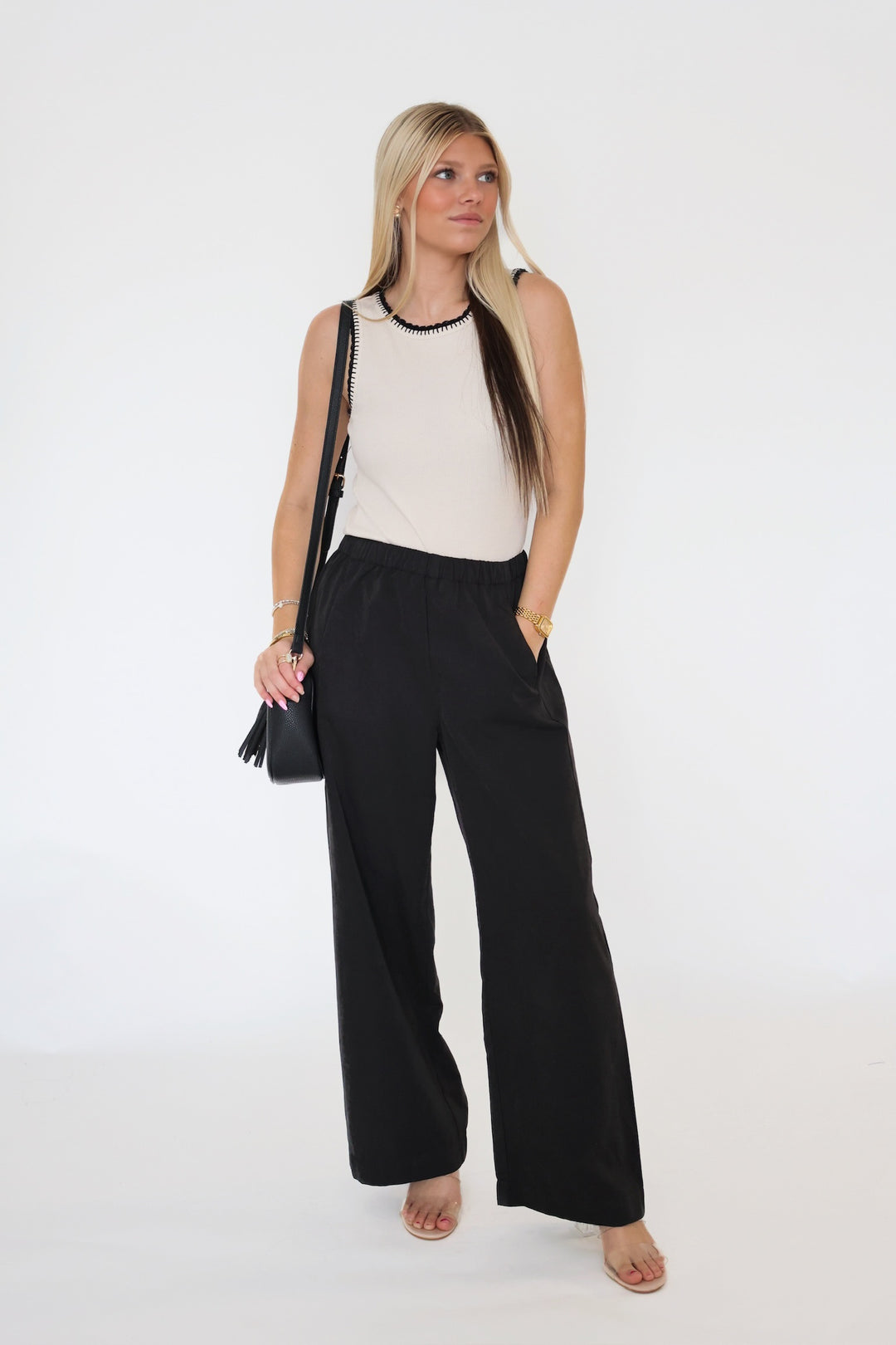 Paris Wide Leg Pant- Black