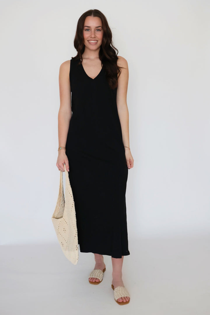 Palisades Midi Dress - Black(final sale)