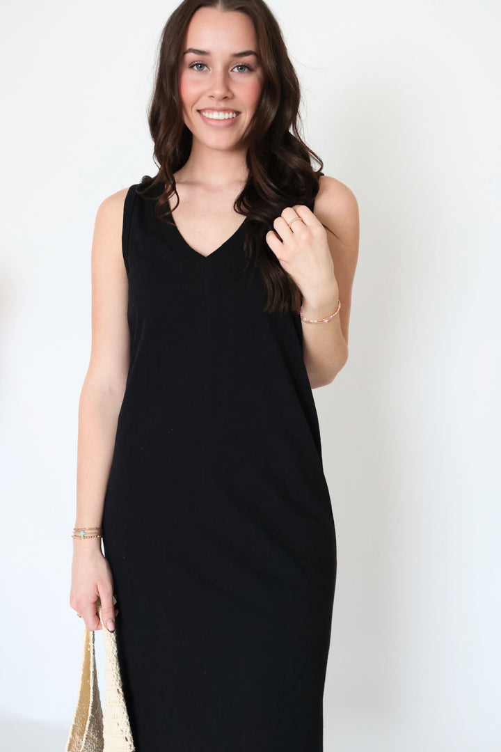 Palisades Midi Dress - Black(final sale)