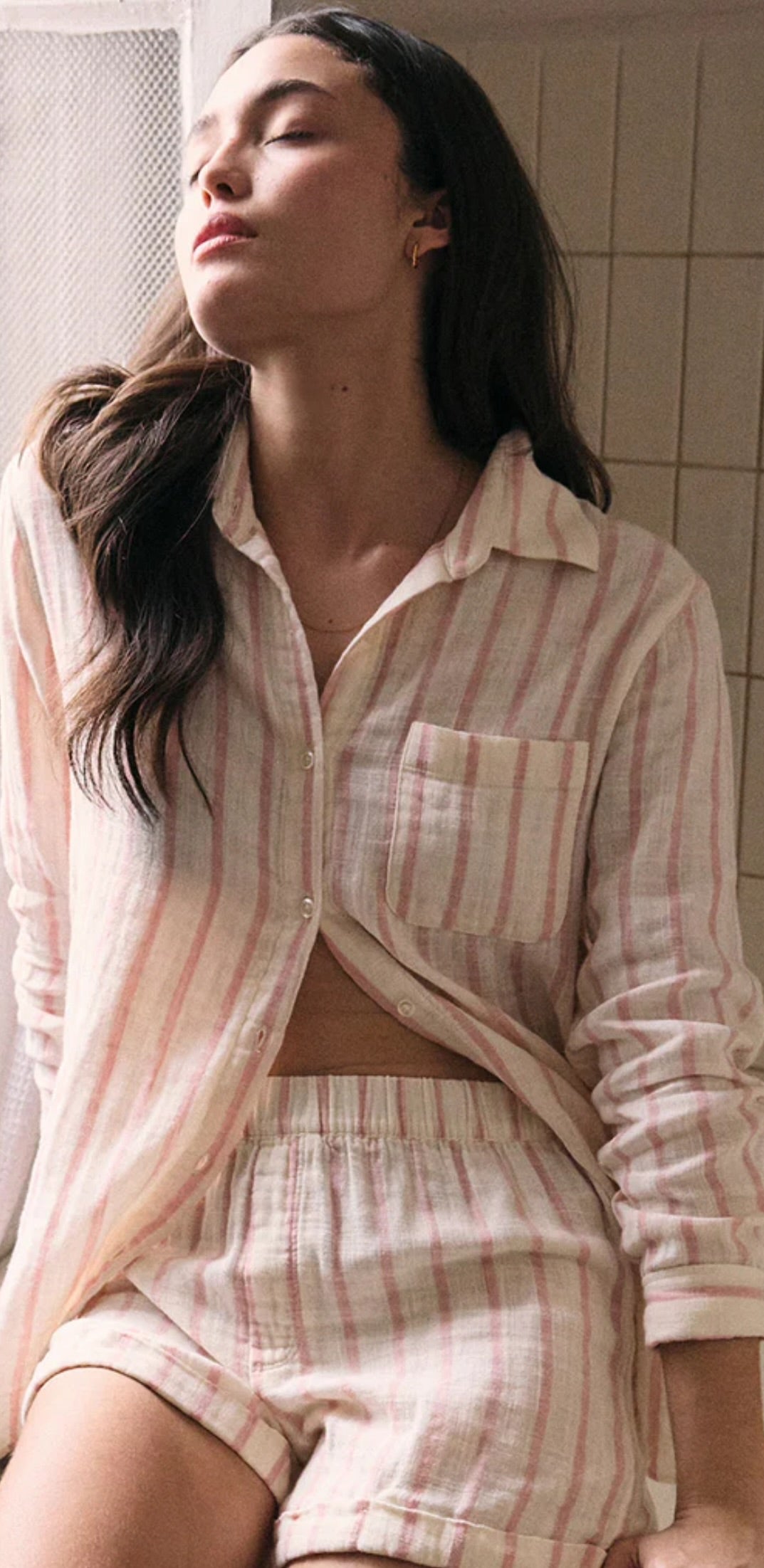 Morning Stripe Short - Bone (FINAL SALE)