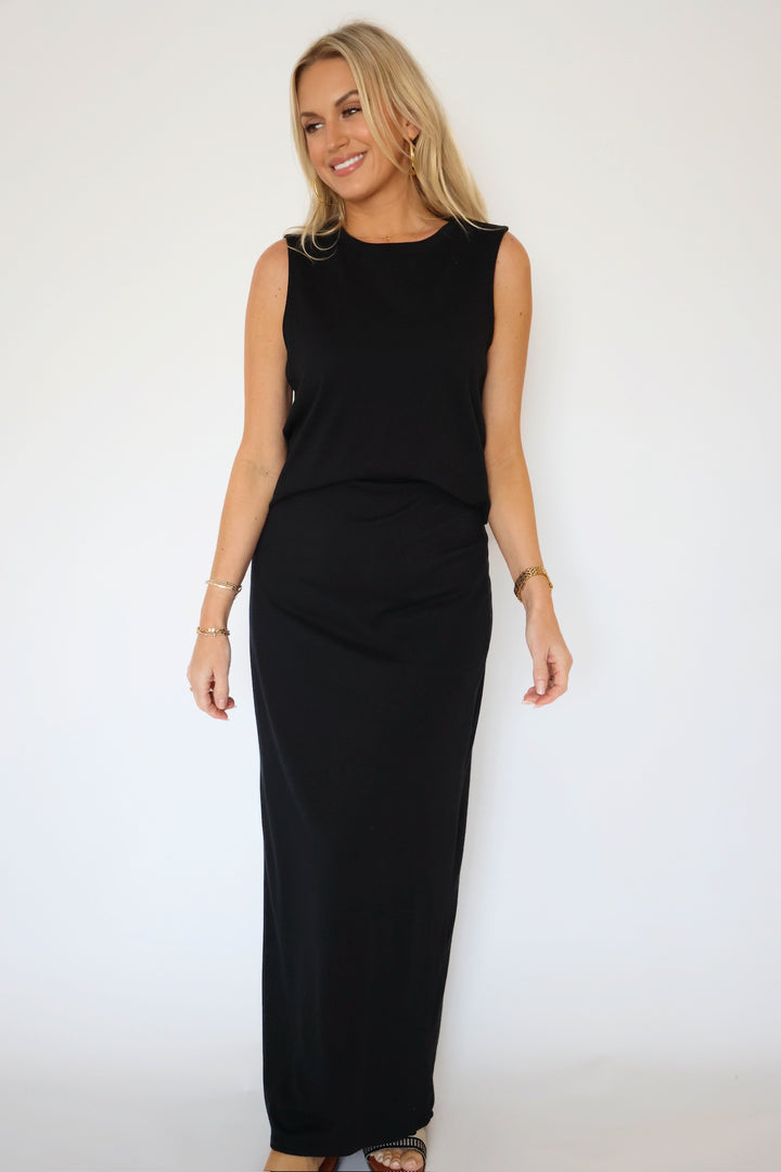 Sloane Jersey Muscle Tank - True Black(final sale)