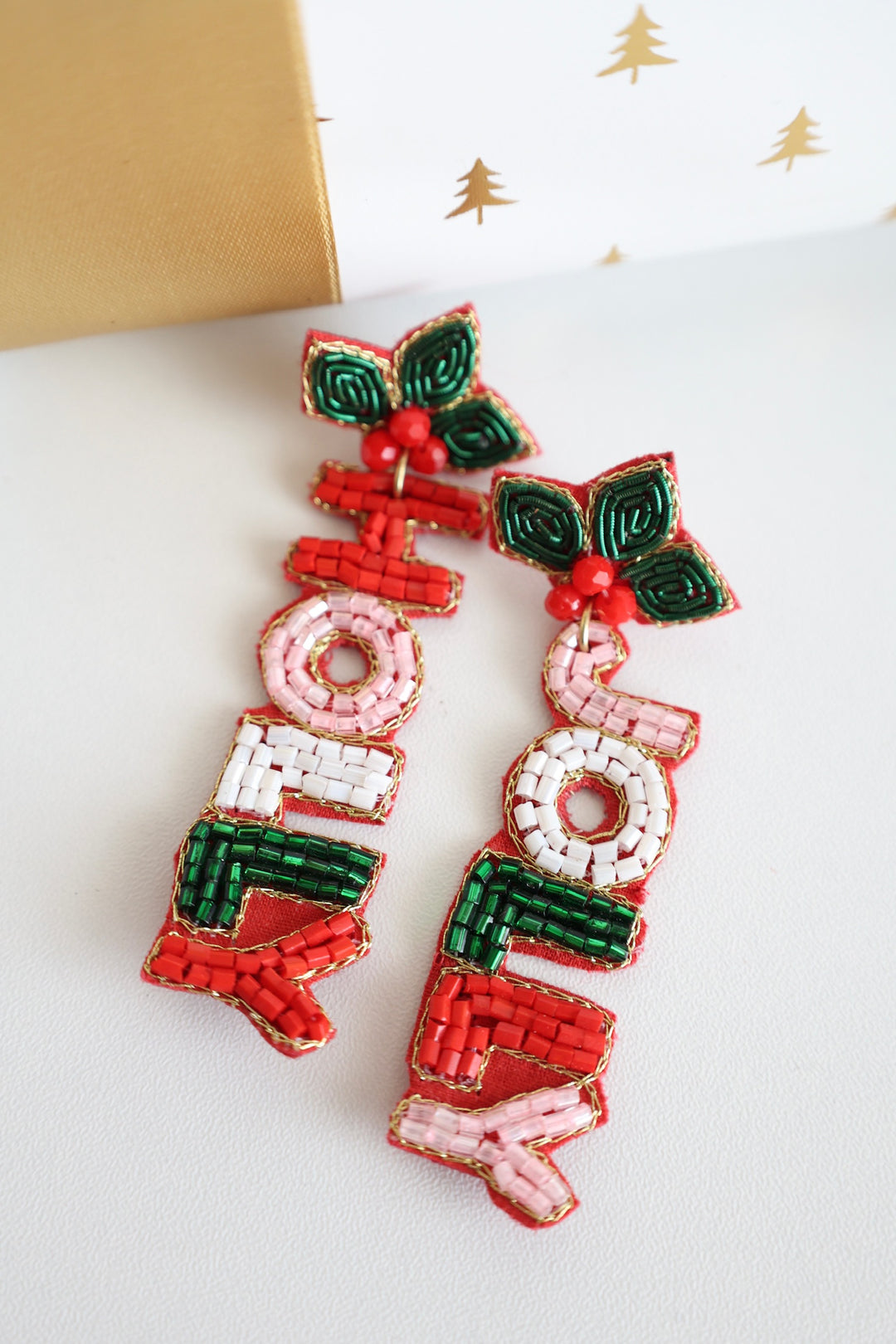 Holly Jolly Beaded Earrings