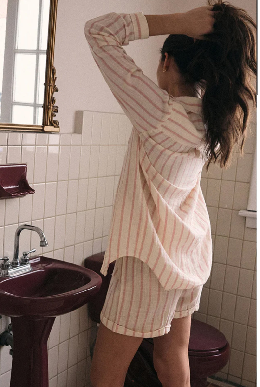 Morning Stripe Short - Bone (FINAL SALE)