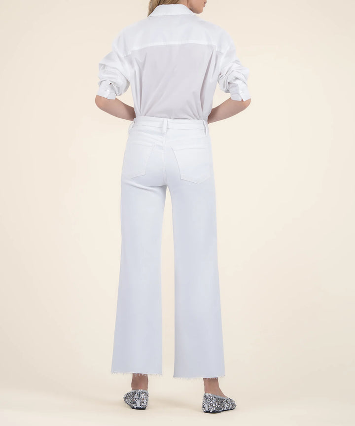 Meg High Rise Fab Ab Wide Leg Jean - Optic White (final sale)