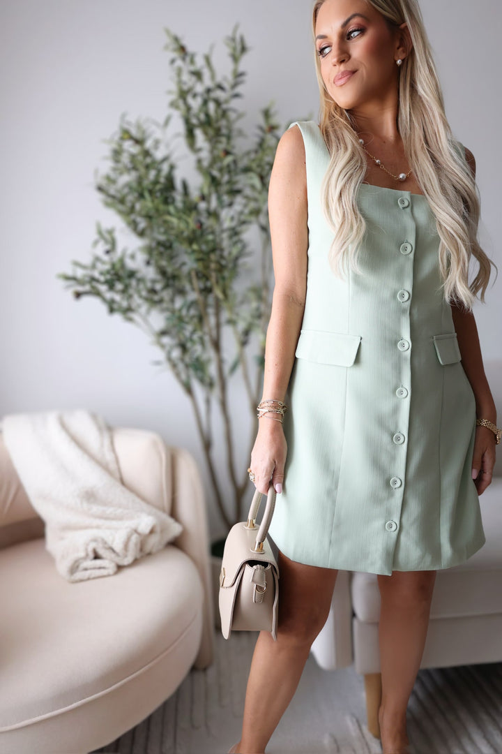 Margot Button Mini Dress (FINAL SALE)