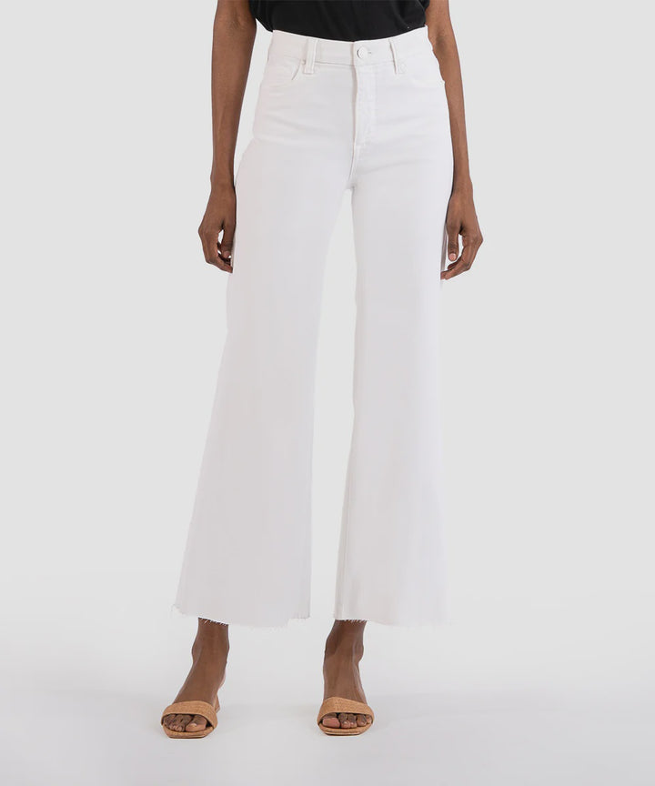 Meg High Rise Fab Ab Wide Leg Jean - Optic White (final sale)