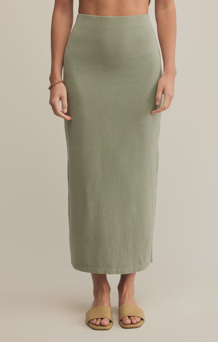 Gail Midi Skirt - Avocado(final sale)