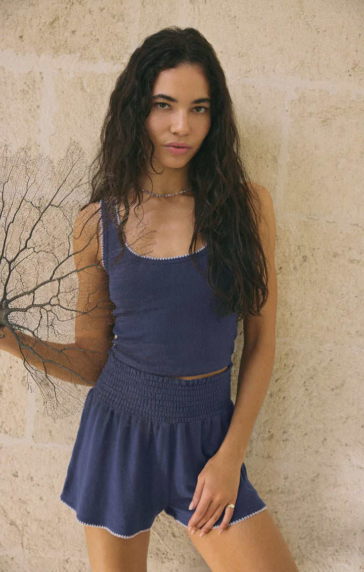 Casa Whipstitch Tank- Yacht Blue