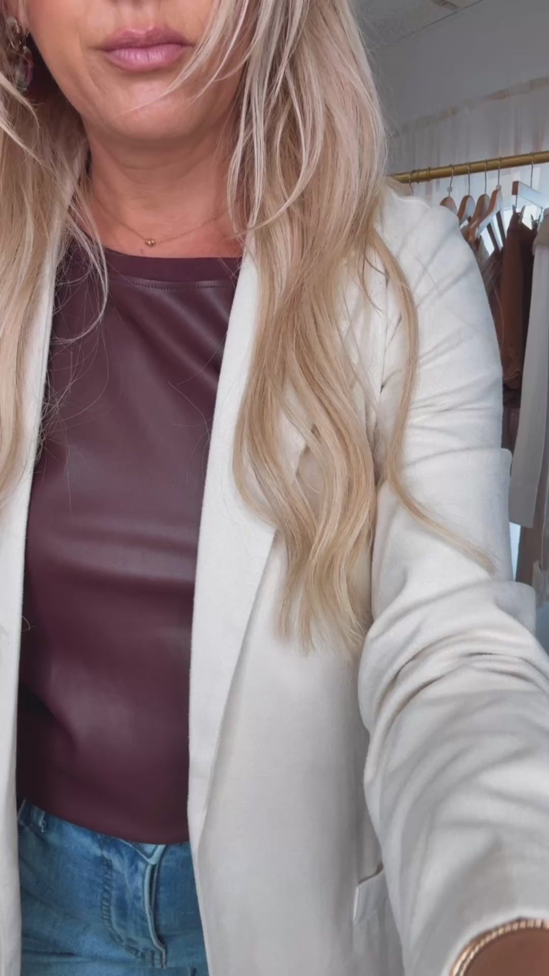 Carmela Vegan Leather Tank- Chocolate