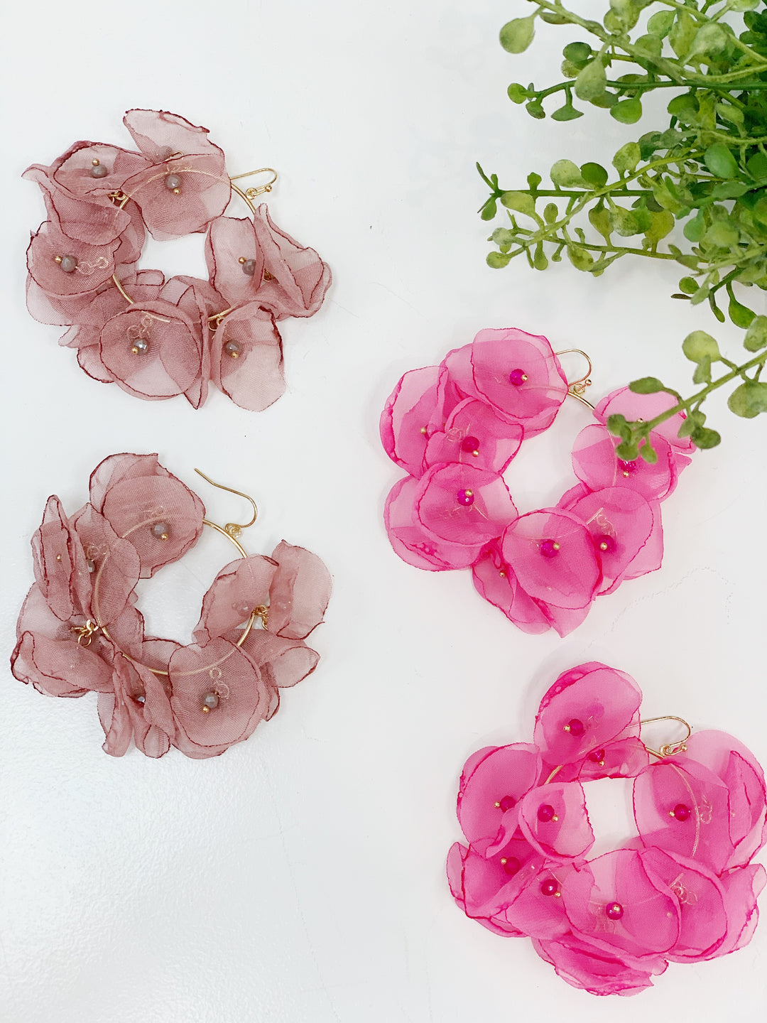 CHIFFON FLOWER EARRING