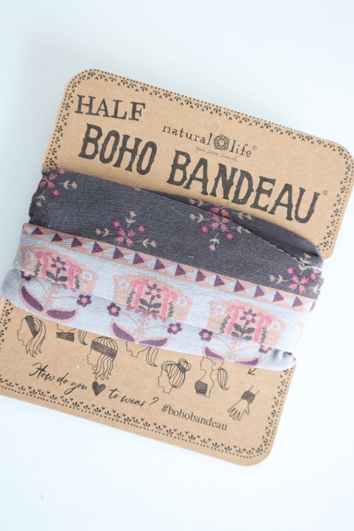 Half Boho Bandeau -  Mocha Tulips (FINAL SALE)