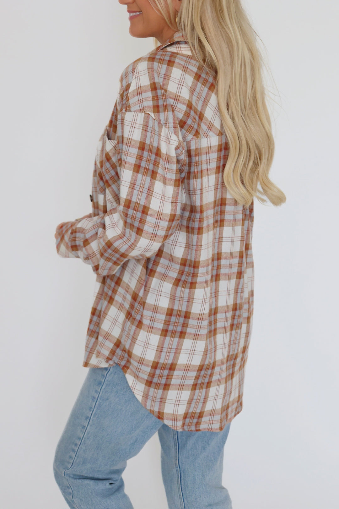 Leah Plaid Shirt - Camel