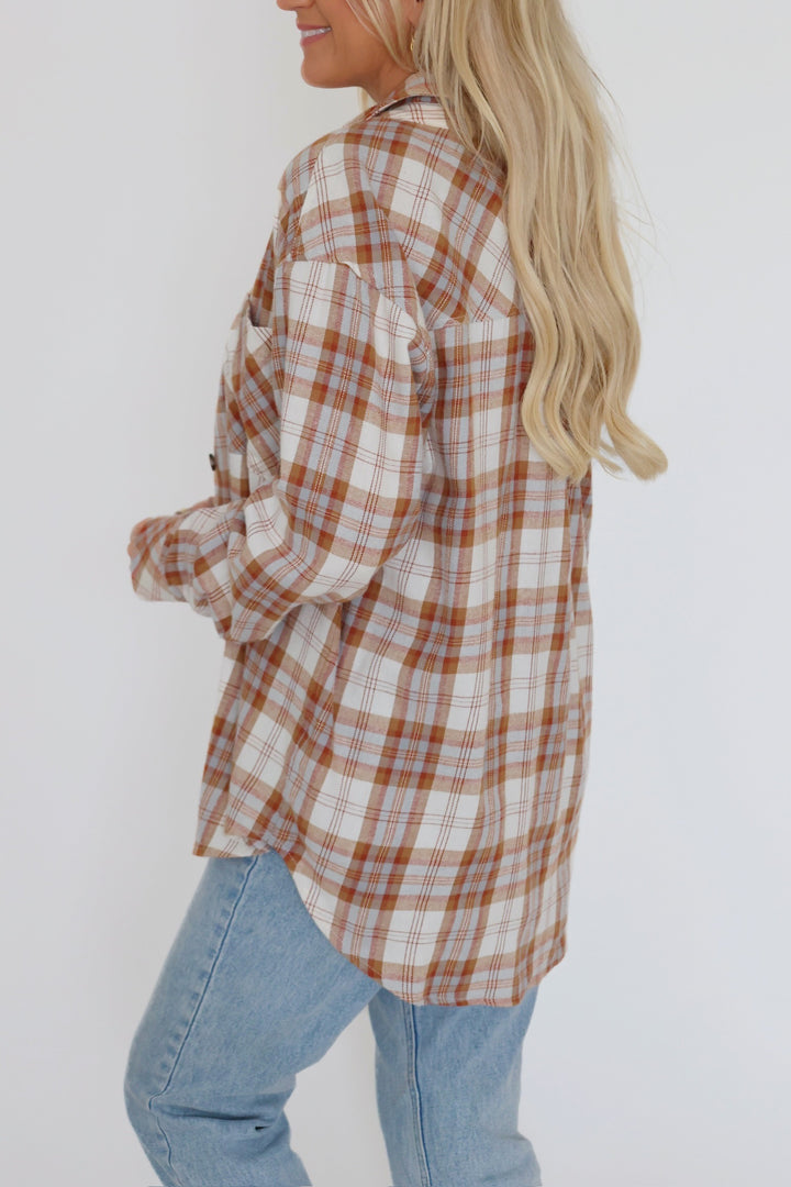 Leah Plaid Shirt - Camel