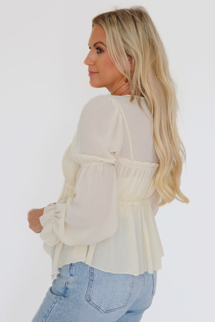 Ava Tie Front Blouse