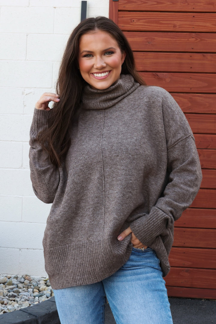 Sonia Turtleneck Sweater - Dark Mocha