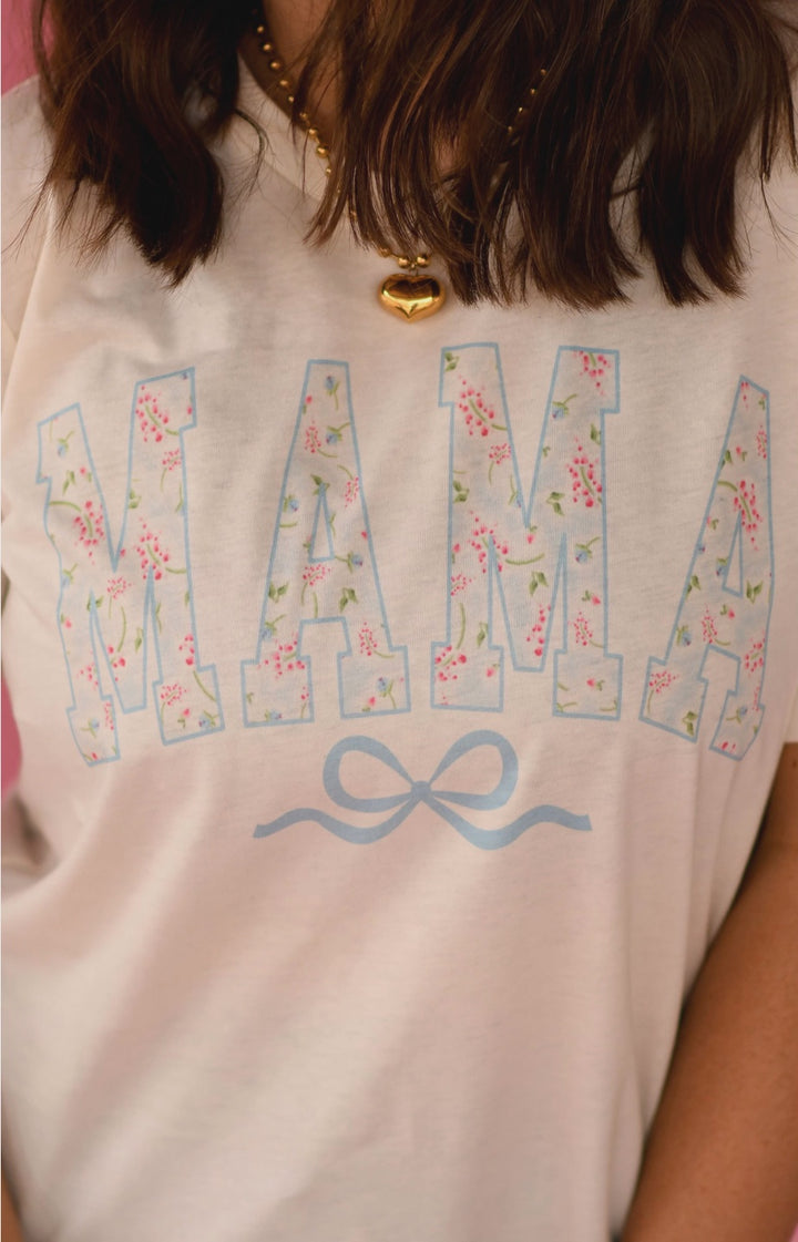 Mama Floral Bow Tee