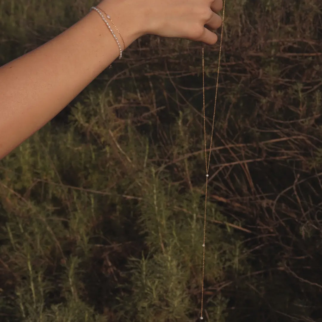 Cleo Lariat Necklace- Gold Filled