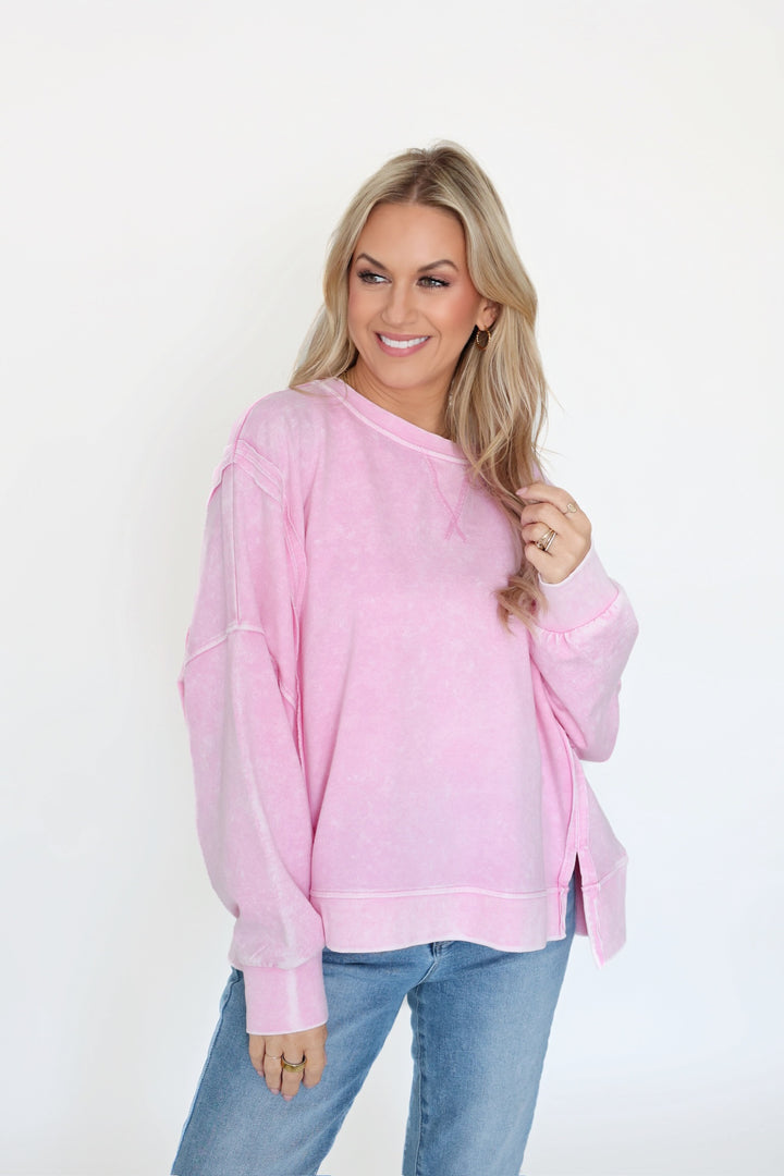 Saturday Sweatshirt- Pink