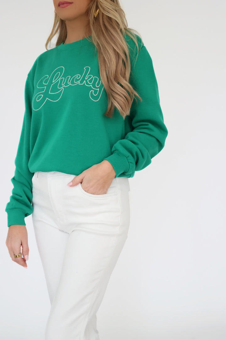 Lucky Sweatshirt - Lucky Green