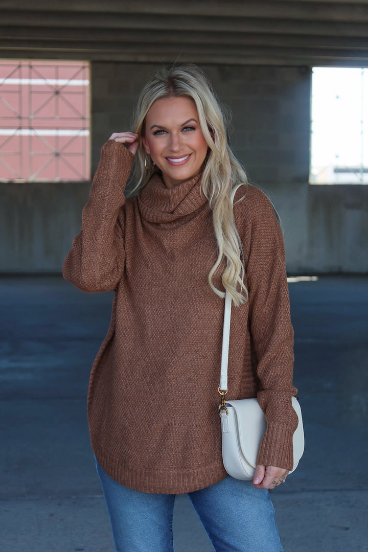 Sydney Cowlneck Sweater - Camel