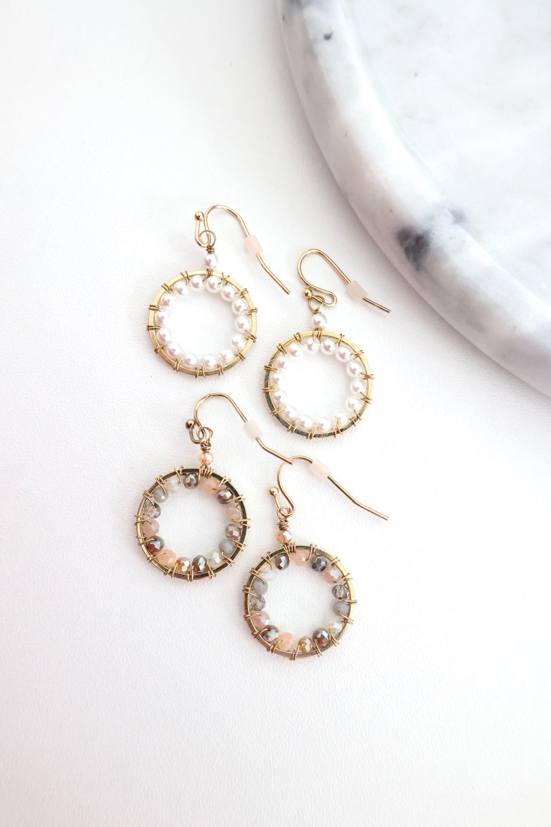 Greta Beaded Circle Earrings