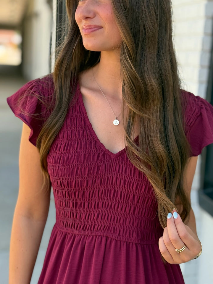 Robin Midi Dress- Burgundy
