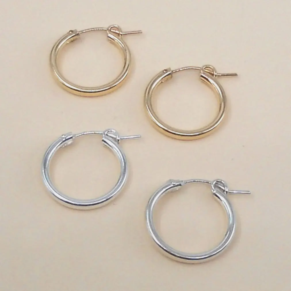 Medium Hinge Hoops- Gold Filled