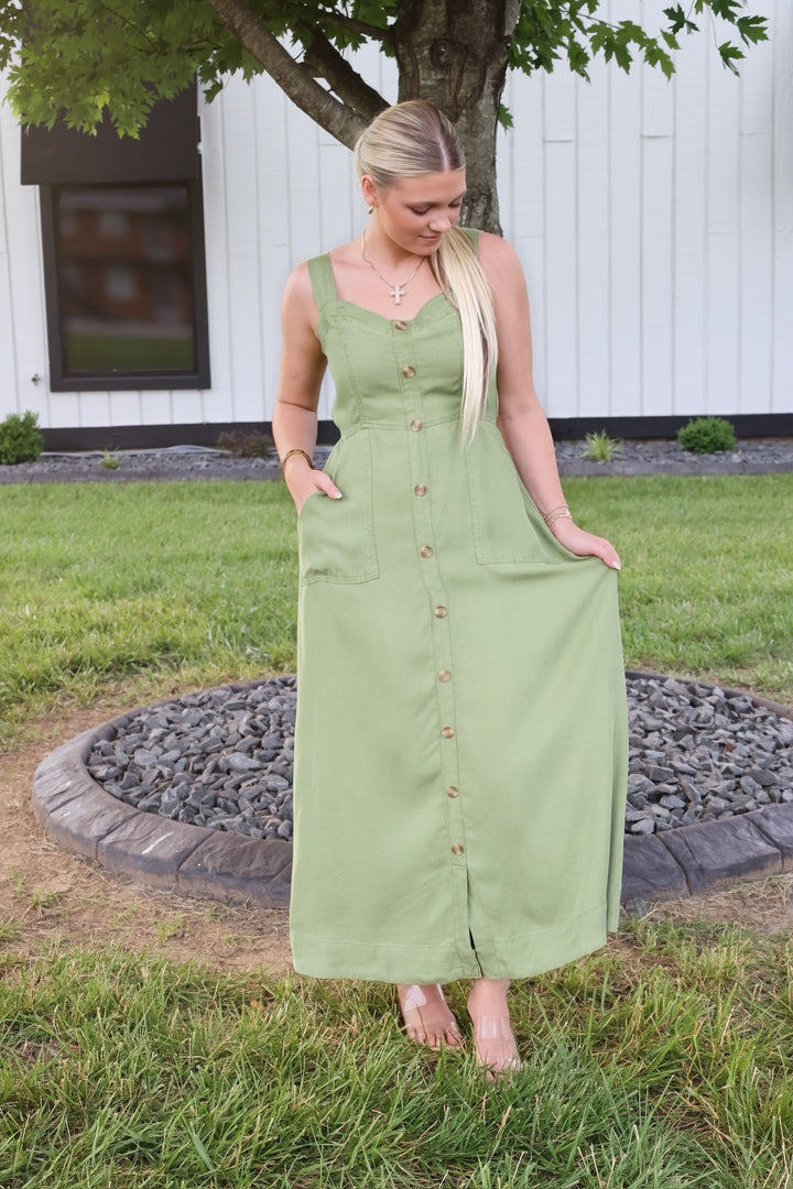 Alex Button Down Midi Dress