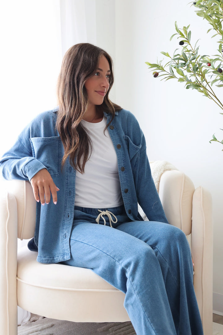 All Day Knit Denim Jacket - Vintage Indigo