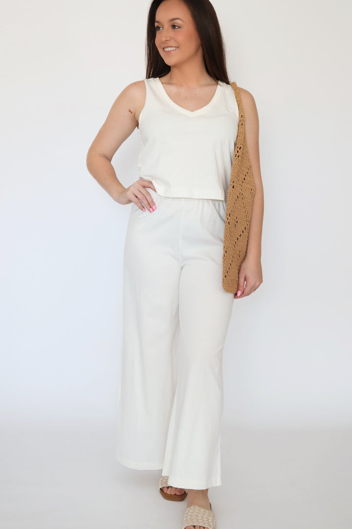 Scout Jersey Flare Pant - Sea Salt