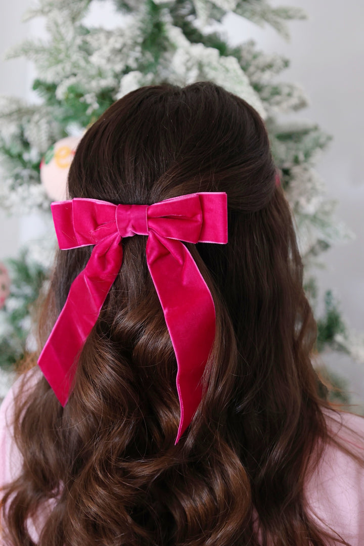 Velvet Bow Clip