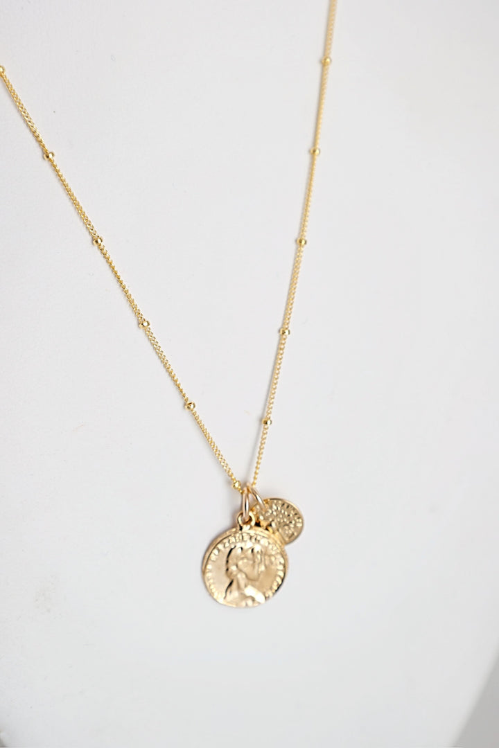 Coin Charm Necklace- Gold Filled
